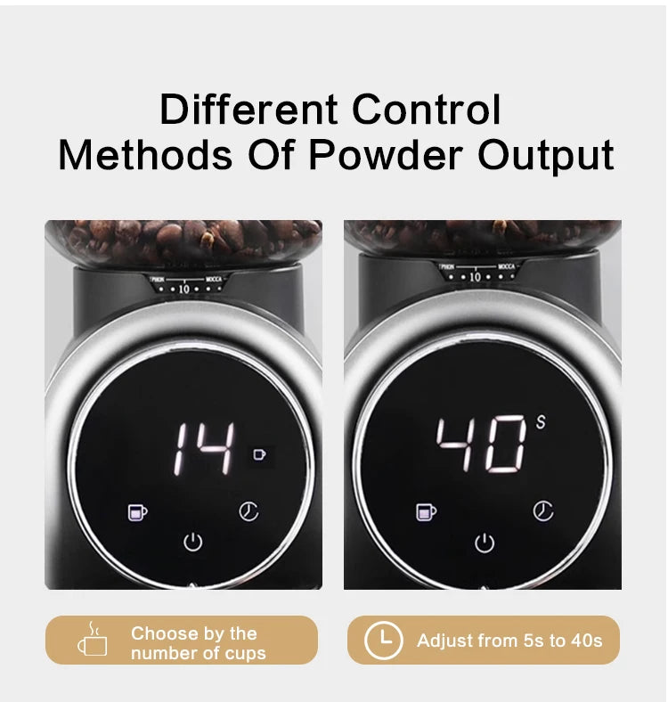 Made in China Automatic Plastic Black Mills Burr Coffee Grinder Electric Professional