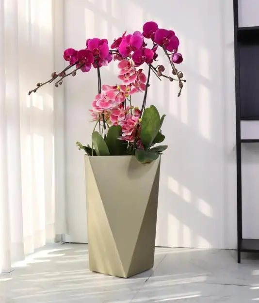 Square Cylinder Flower Pot Planter With Self-Watering Function For Home Office