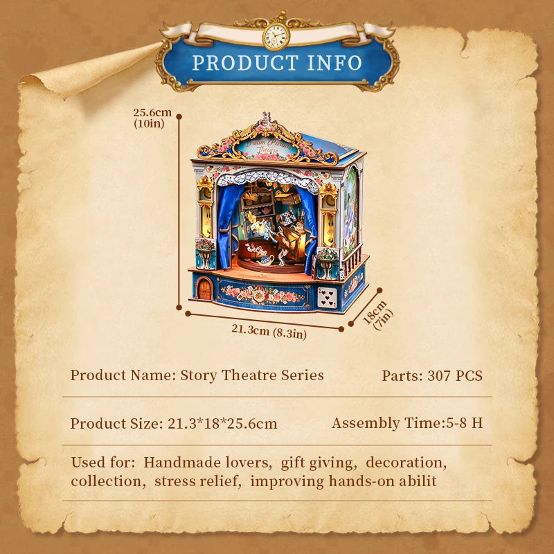 DIY Mechanical Dream Parade Theatre Wooden Book Nook Kit