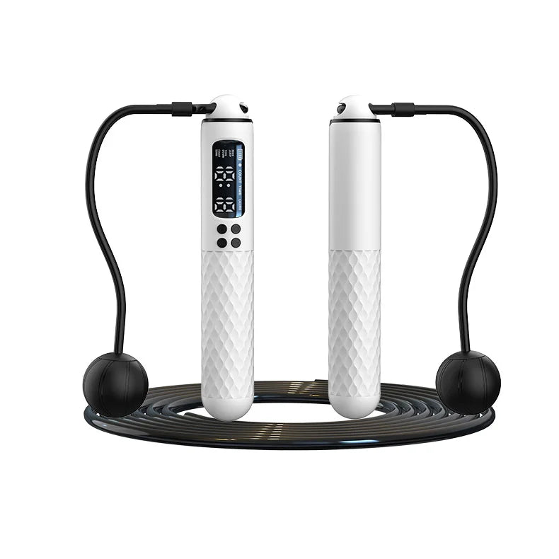 Weighted Smart Counting Jump Rope | Corded & Cordless Steel Wire Fitness Skipping Rope