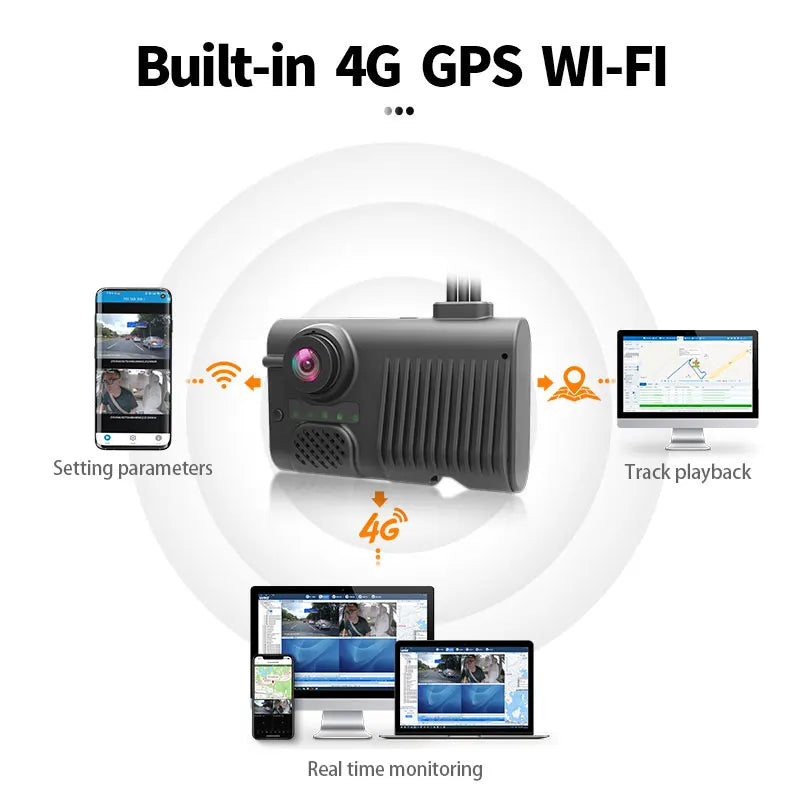 Fleet Dashcam 4G Lte Android Gps Wifi Adas Cmsv6 Car Dvr Camera Dash Cam Front Rear