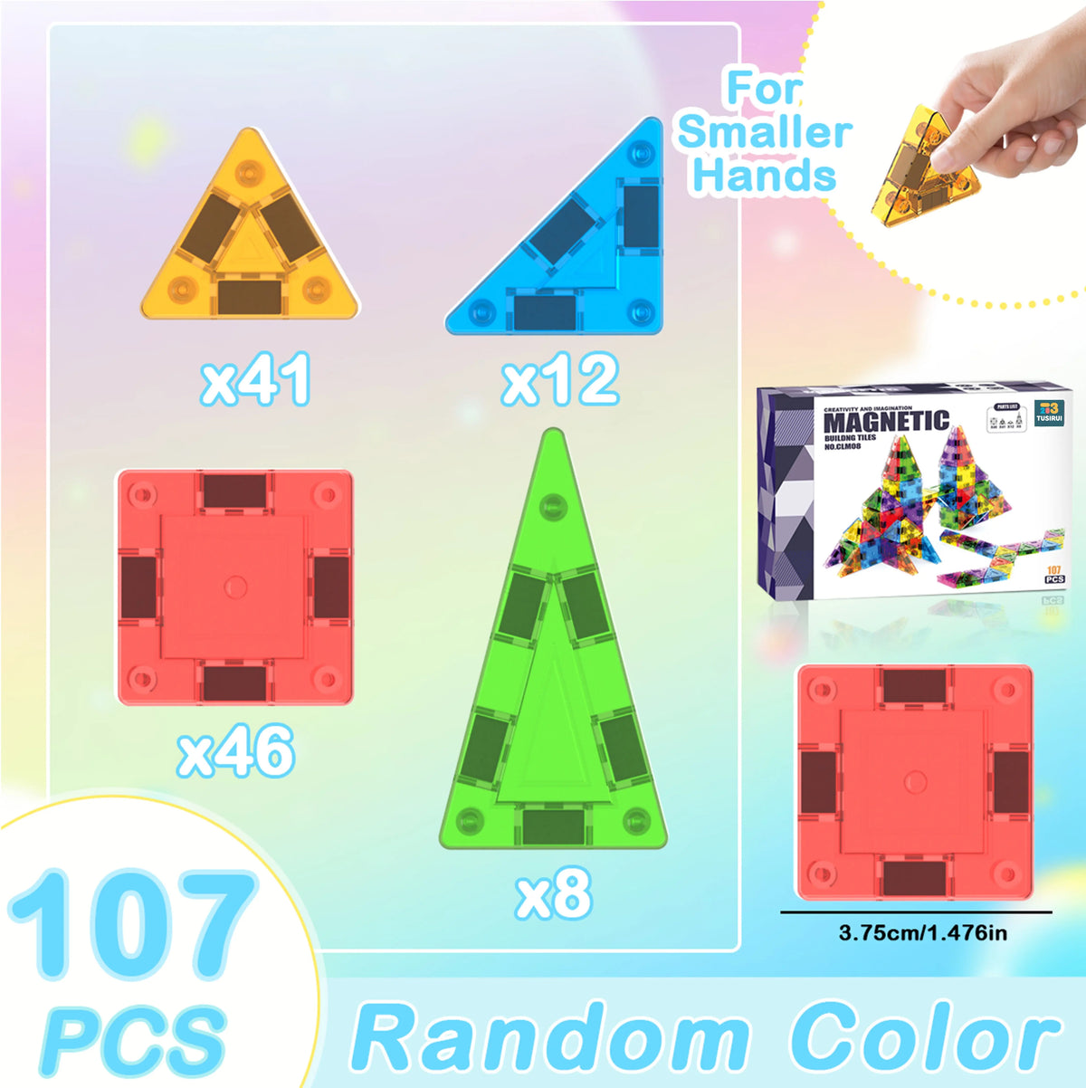 Magnetic Building Tiles Blocks STEM Montessori Educational DIY Construction Toys ABS