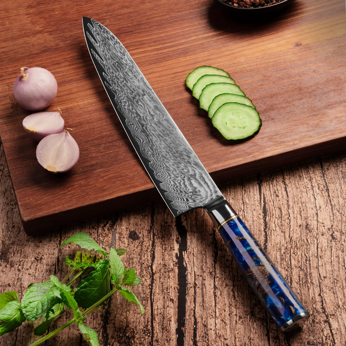 Professional 9PCS Japanese Damascus Steel Chef Knife Set 67 Layers VG10 Core Pinecone