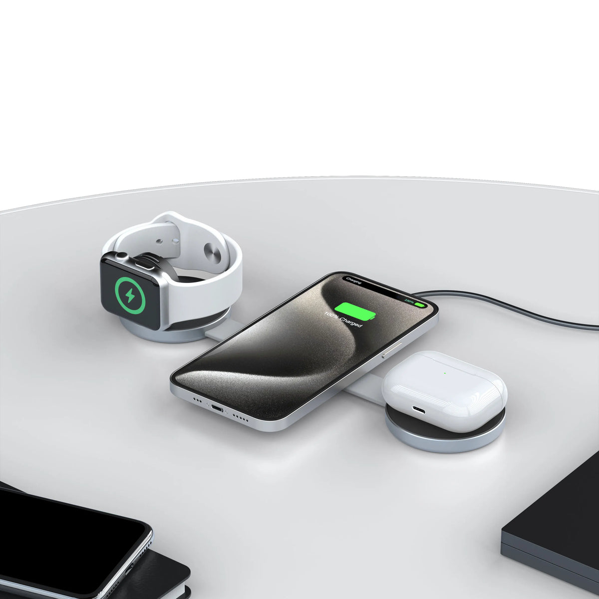 3 in 1 Foldable Wireless Charger 15W Fast Charging Station Magnetic Charging Dock
