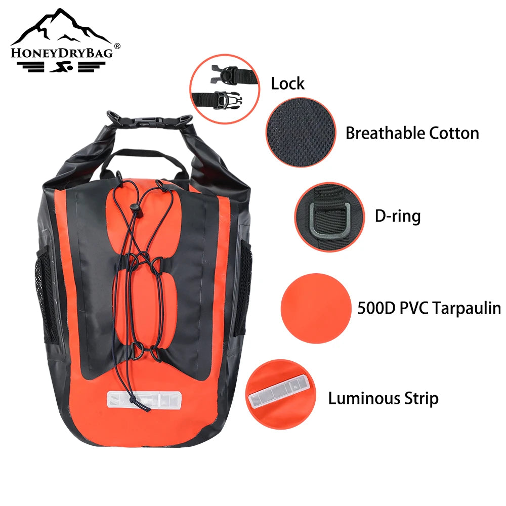 Custom 35L 500D PVC Waterproof Dry Bag Backpack Heavy Duty Ocean Pack Gear for Outdoor
