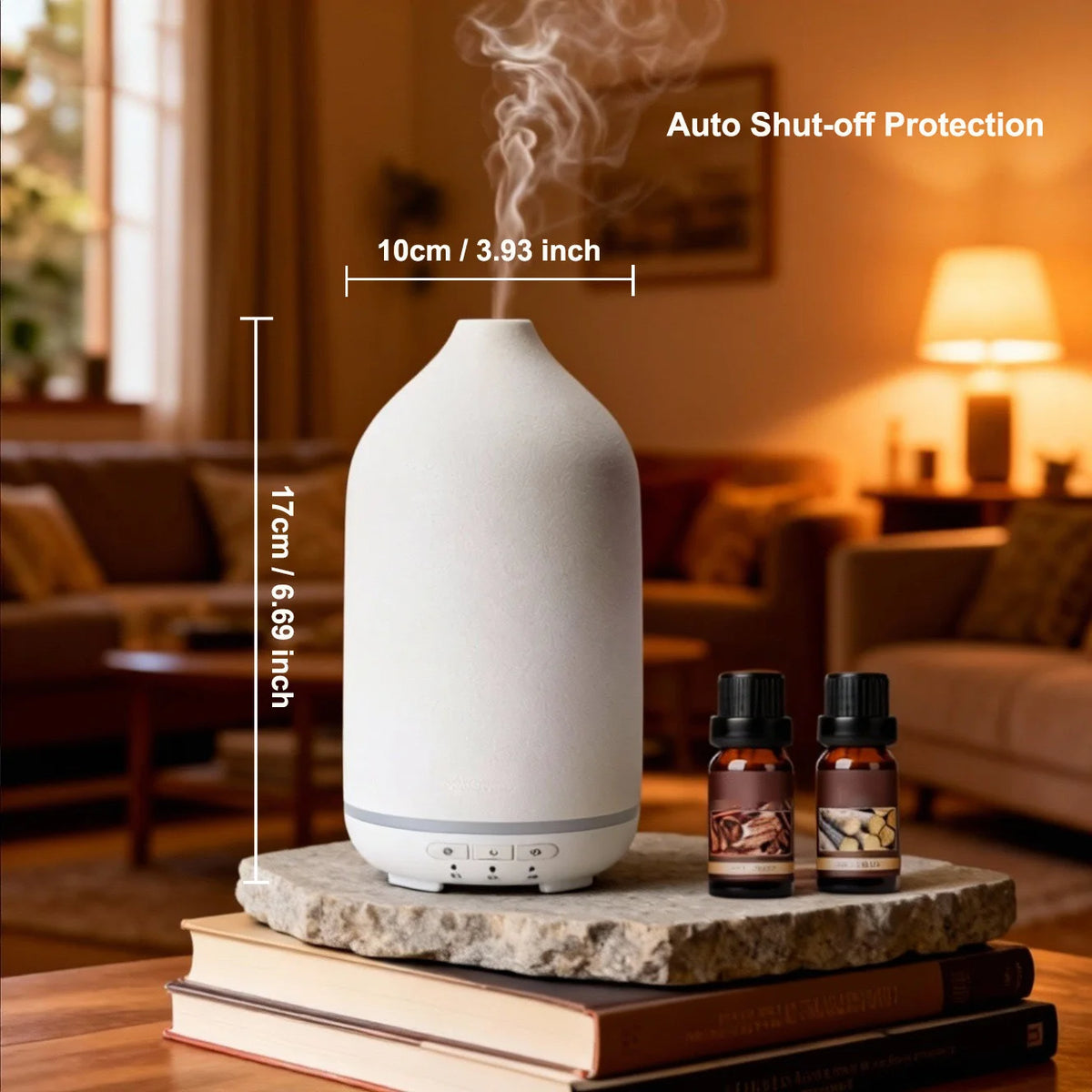 Ceramic and Stone Essential Oil Diffuser, Ultrasonic Aromatherapy Diffusers