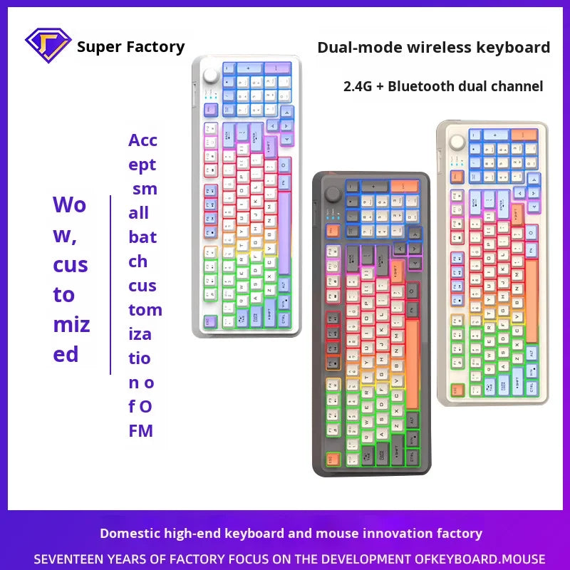 Wireless K94 RGB Backlit Keyboard Dual Mode USB Mechanical Fashion Color Matching