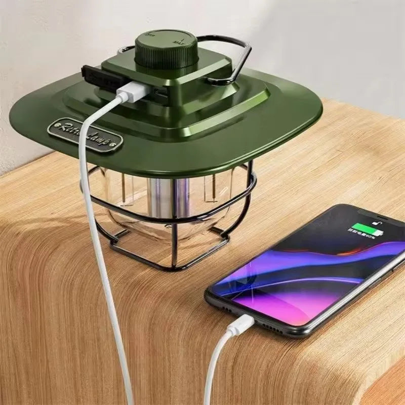 Portable Outdoor Rechargeable LED Portable Camp Lantern Tent Light Camping Light Handle