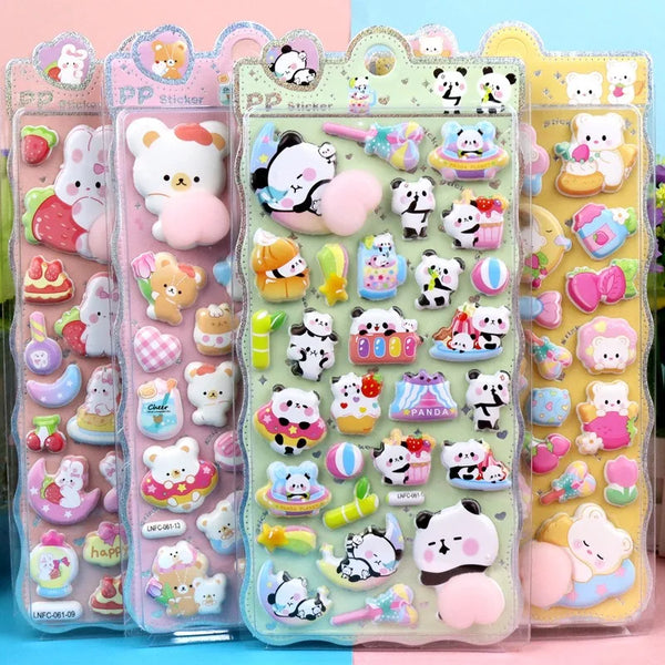 Promotional Gifts Cartoon Animal Decals Phone Adhesive Cute Pinching Fun Stress-Relief (Pack of 3)