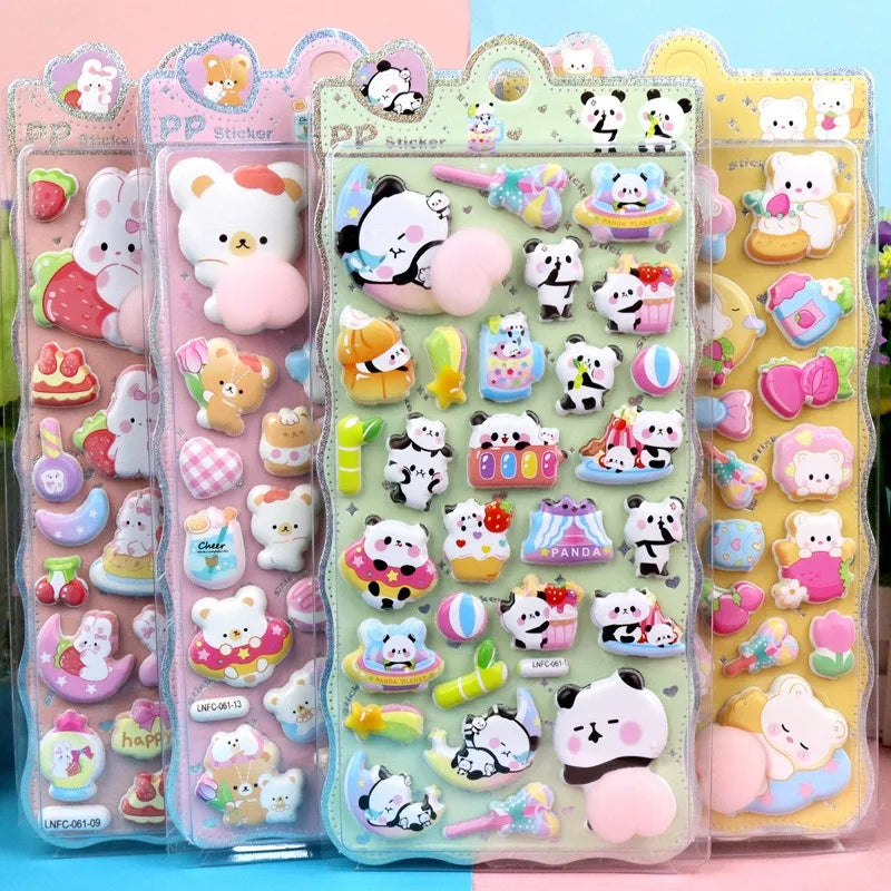 Cute Cartoon Animal Phone Decals, Squishy Adhesive Stickers