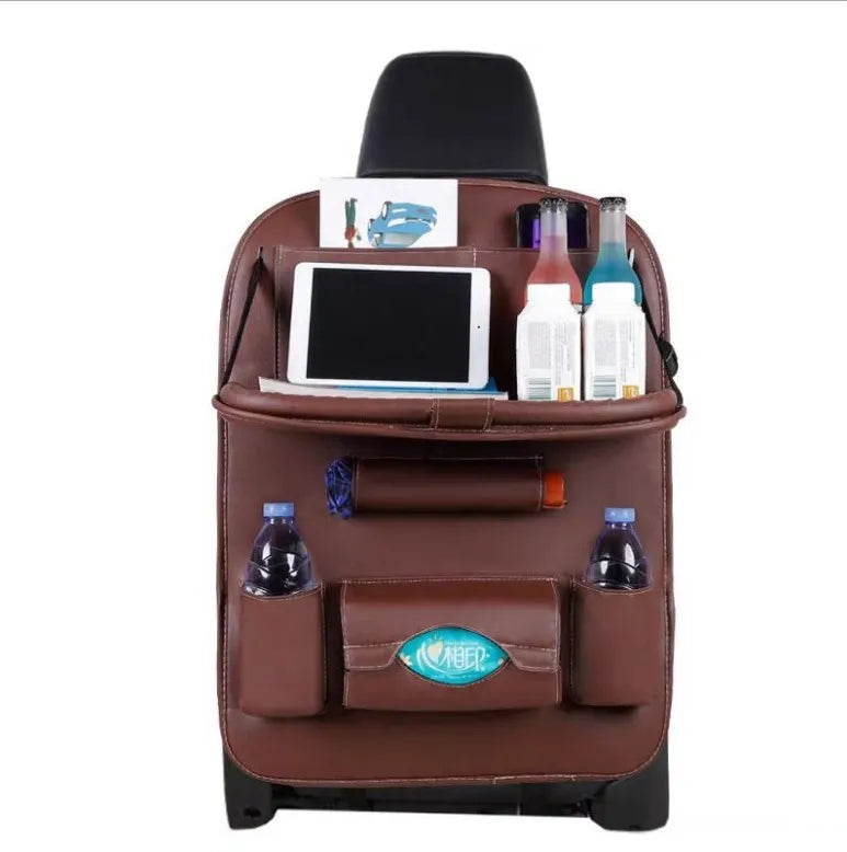 Car Backseat Organizer Touch Screen Tablet Holder 9 Storage Pockets Made Oxford Fabric PU