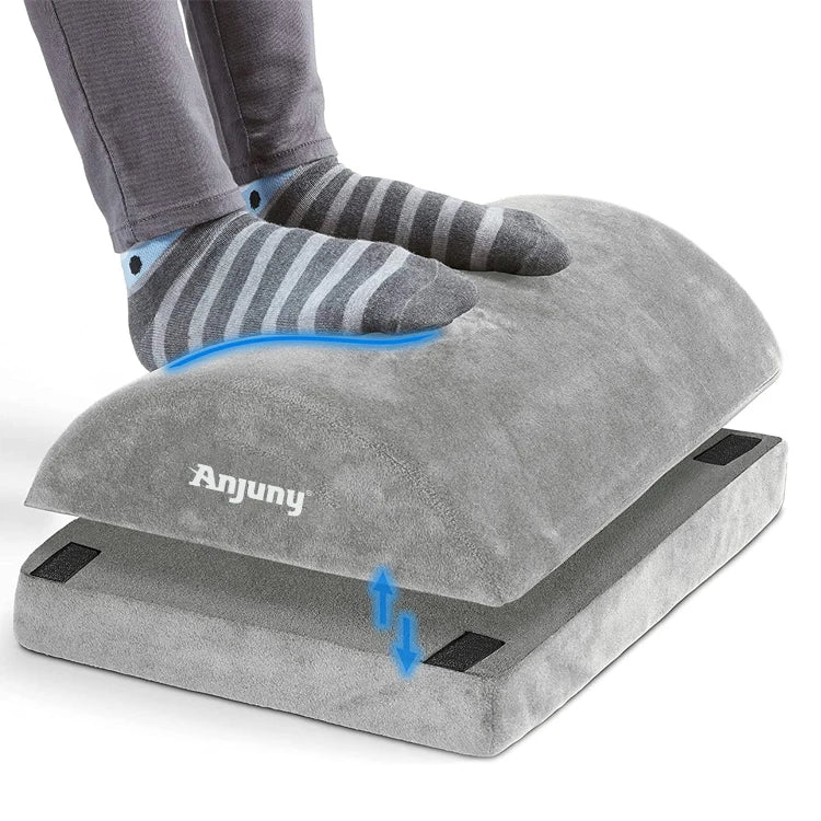 Anjuny Ergonomic Memory Foam Non- Cover Footrest Under Desk Office Leg Cushion Hotel Use