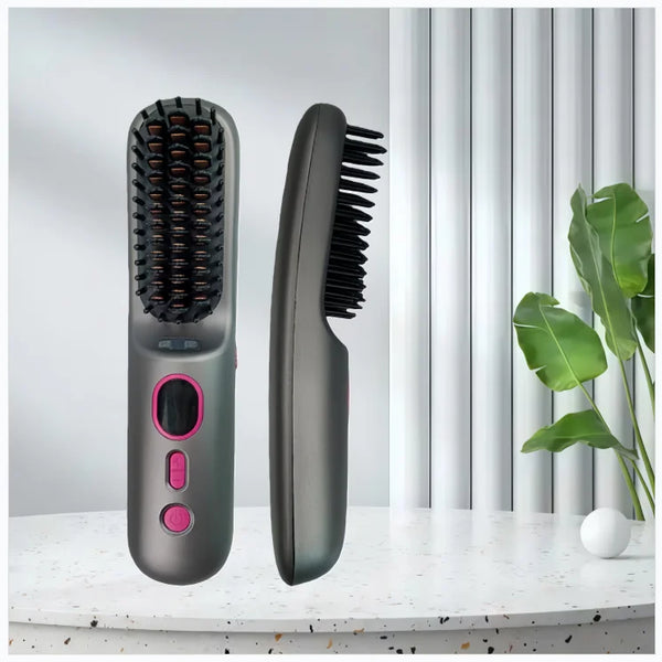 Portable Straightening Brush for Travel Negative Ions Fast Heating Straightener Comb