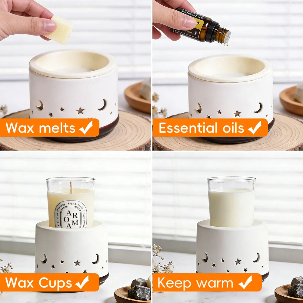 Ceramic Electric Wax Melt Warmer for Scented Wax Cubes Flameless Fragrance Warmer
