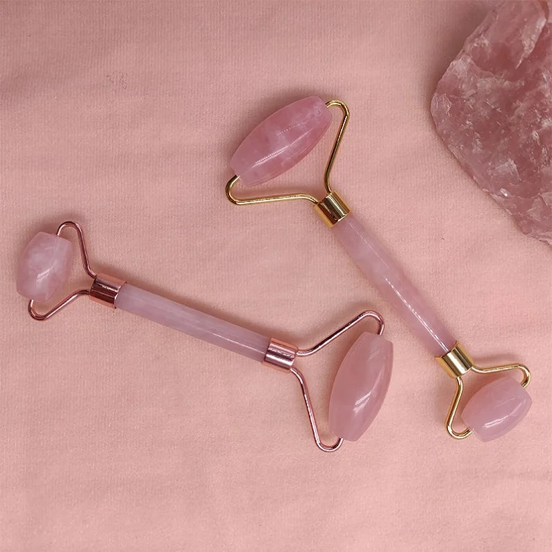 2 in 1 Natural Green Xiuyan Stone Anting Aging Face Massage Jade Roller Gua Sha Set