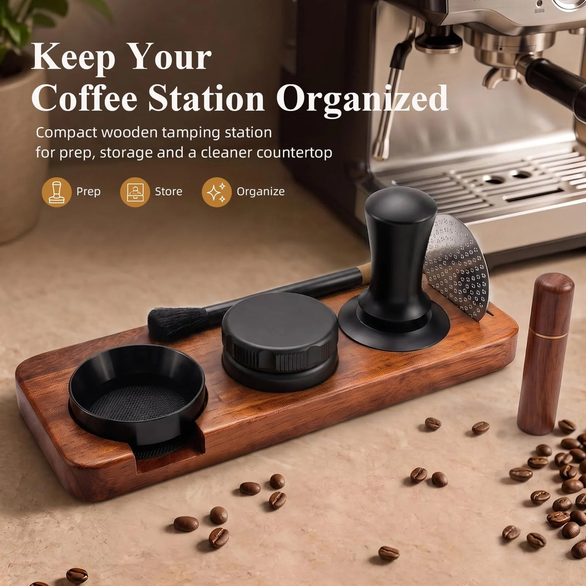 7 PCS 51mm Manual Stainless Steel Espresso Accessories Kit Tamper Set Distributor WDT
