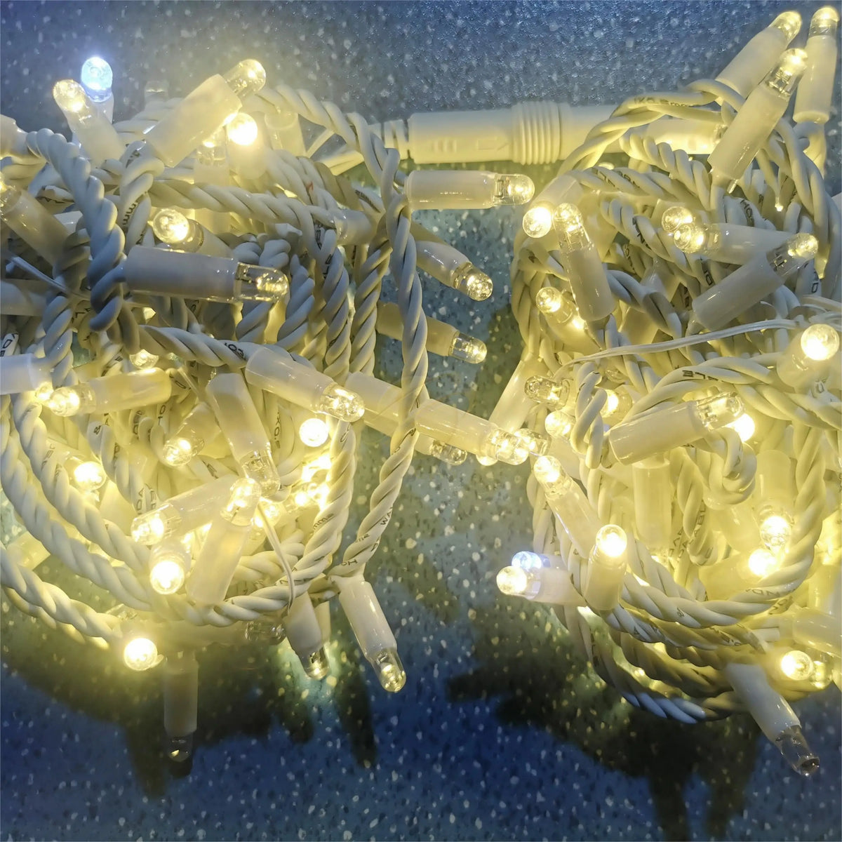 White Cable IP65 Waterproof 10m 100leds Rubber Cable Outdoor Christmas LED String Light