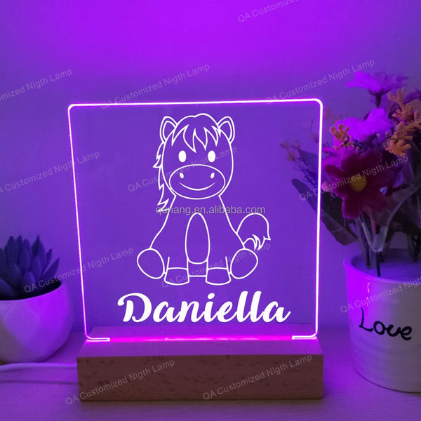Personalized Unique Engraved Night Light Gifts for Kids Customized Name Moon and Stars