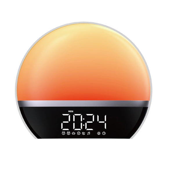 Snooze Colored Light Sunrise Wake Up Alarm Clock Wake-Up Light with Radio