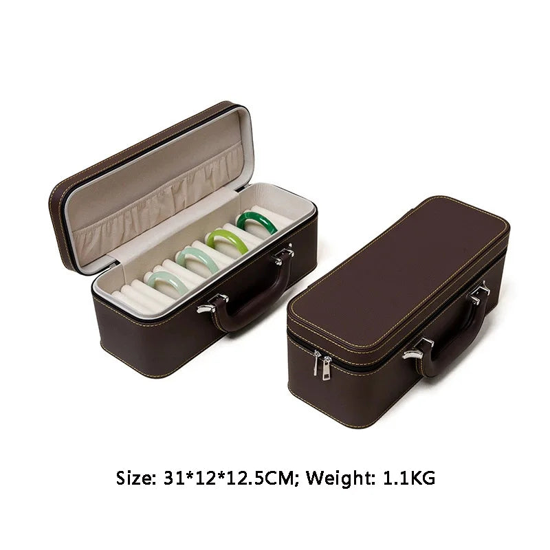 High End Premium Travel Jewelry Organizer Multi-Layer Jewelry Suitcase With Handle