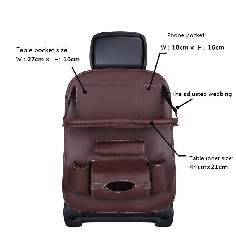 Car Backseat Organizer Touch Screen Tablet Holder 9 Storage Pockets Made Oxford Fabric PU