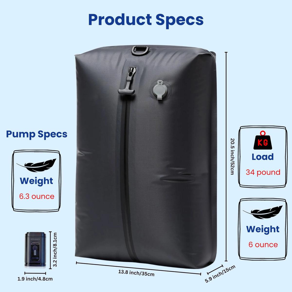 28L Black Large IPX8 Waterproof Lightweight Nylon Clothing Vacuum Seal Air Compression