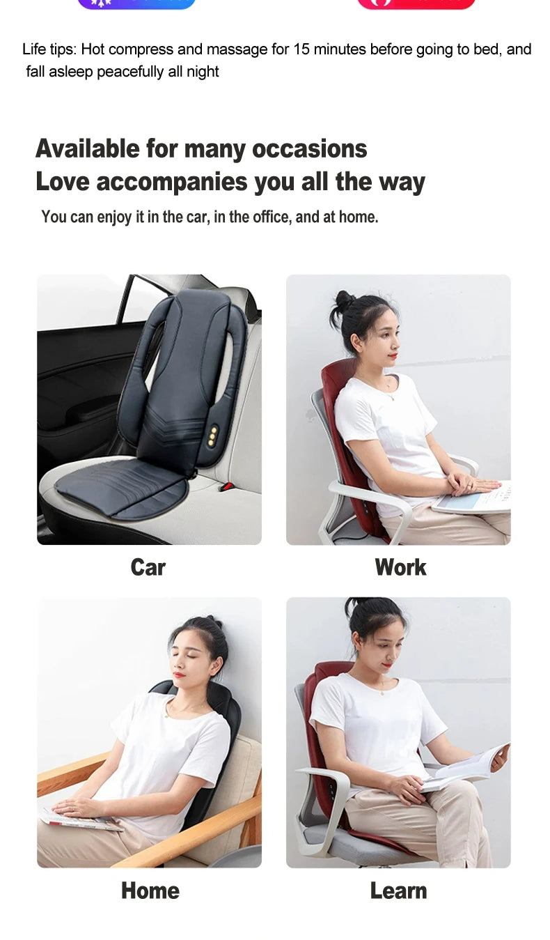Shiatsu Neck Back Massager Rolling and Kneading Body Relax Massage Cushion With Heat
