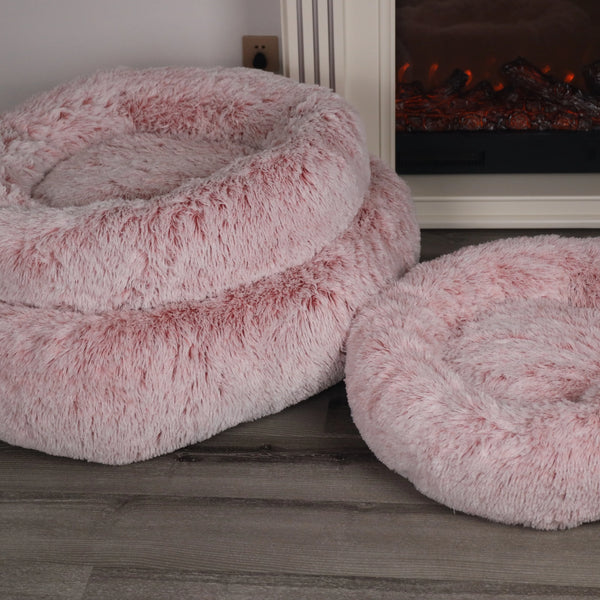 Stock Pet Bed Calming Cat Bed and Anti-Anxiety Feature for Dogs and Cats Donut Dog