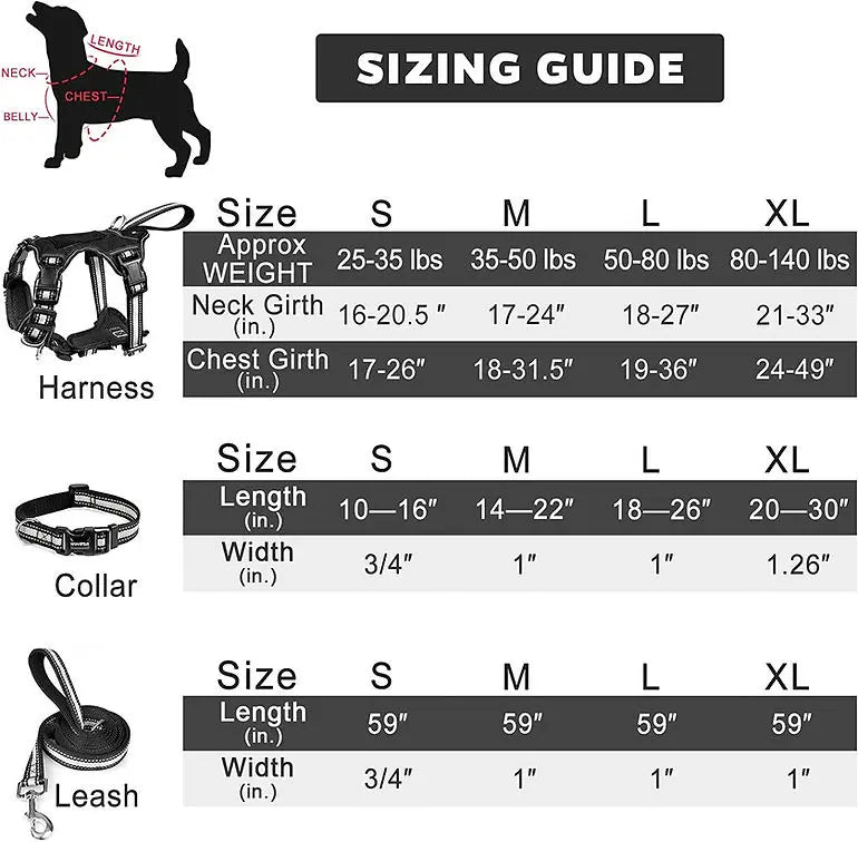 Comfortable Walking Working Adjustable Chest No Pull Dog Harness Vest With Collar Leash