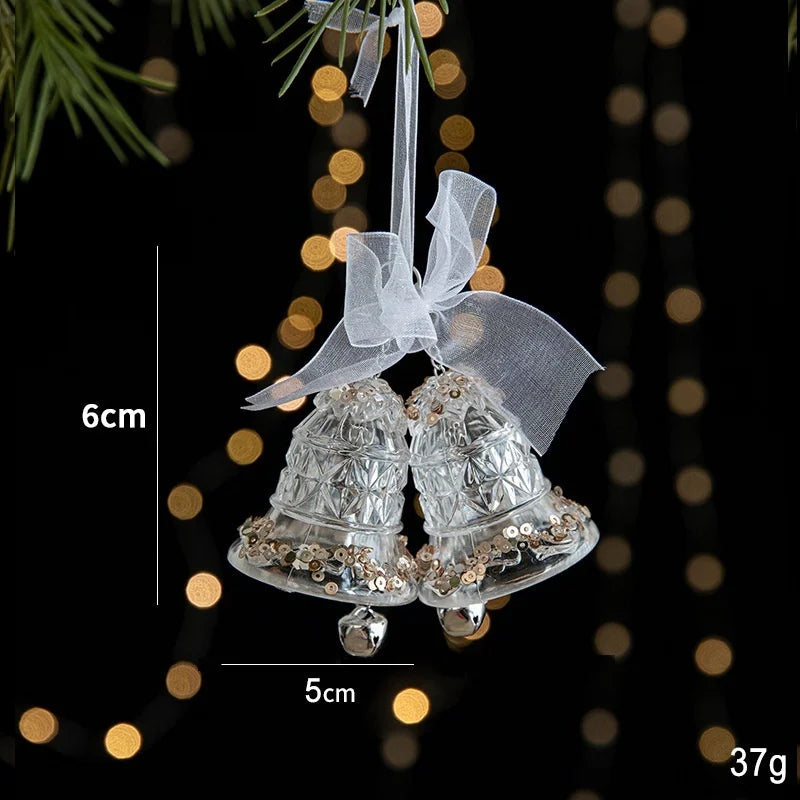 Christmas Ornaments Sequins Acrylic Transparent Snowflake Pendant Hanging Decor Christmas