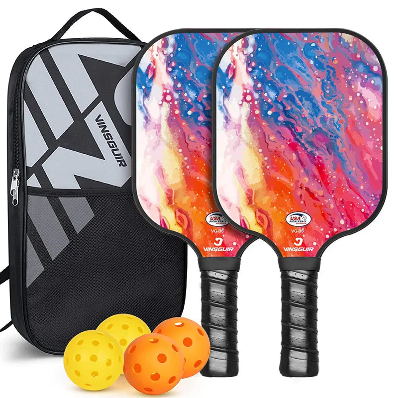 Pickleball Paddle Training Set with Honeycomb Core Full Fiberglass 13.5mm Thickness
