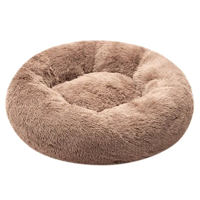 Washable Fluffy Donut Cat and Dog Bed, Warm Round Pet Bed in 6 Colors