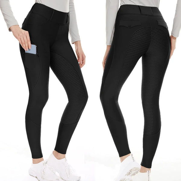 Horse Riding Breeches Keep Warm Competition Equestrian Pants Fleece Lining in Winter