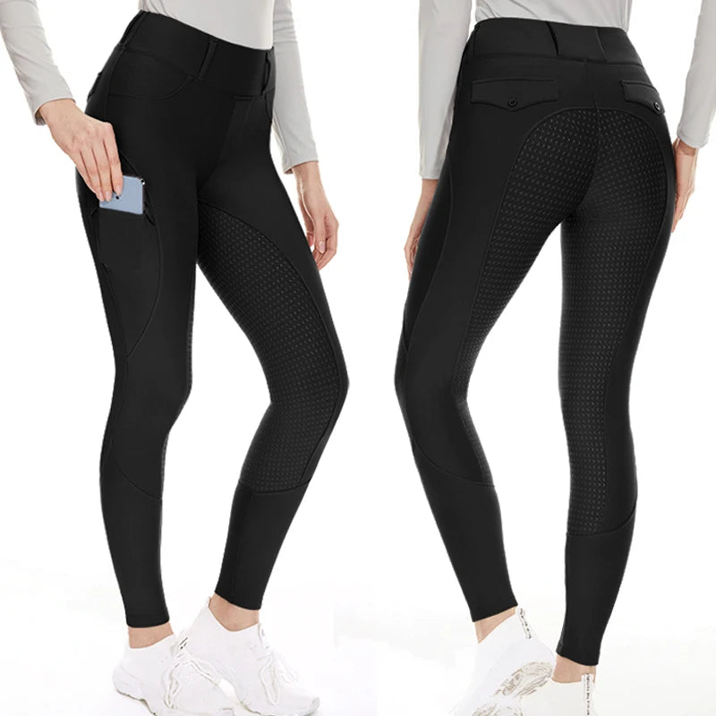 Horse Riding Breeches Keep Warm Competition Equestrian Pants Fleece Lining in Winter