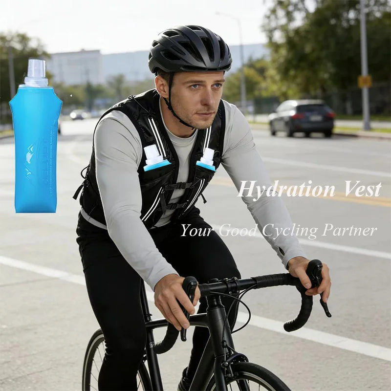 Hydration Vest Women Men 2 Flask 500ml Phone Pocket Running Backpack Hiking Long Distance
