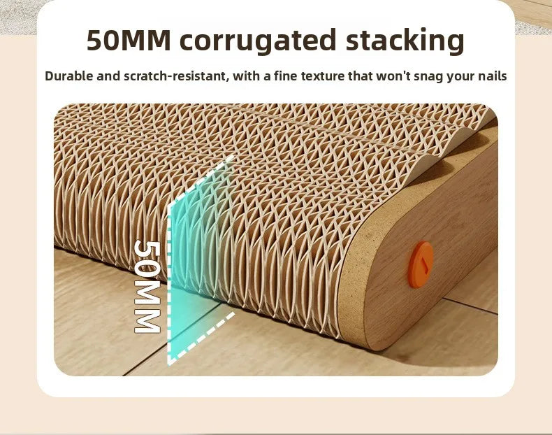 New Cat Scratching Board, Standing Corrugated Cardboard with Bell Ball, Durable Pet