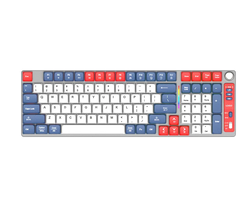 Low Axis Mechanical Keyboard 2.4G 84 Keys Anti-Ghosting RGB Backlight Multimedia Keys USB