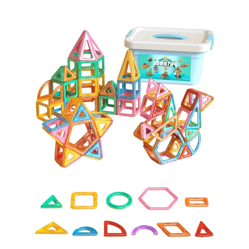 3D Children Toy Magnetic Tiles Kids Early Education DIY Magnetic Building Tiles