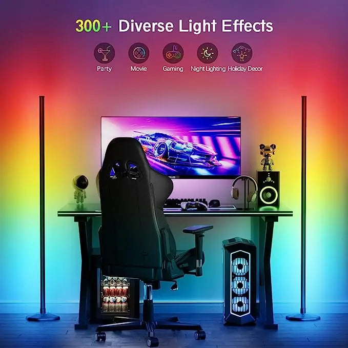 LED Corner Floor Light RGBIC 16 Million WiFi APP Remote Control Music Sync Aluminum Alloy