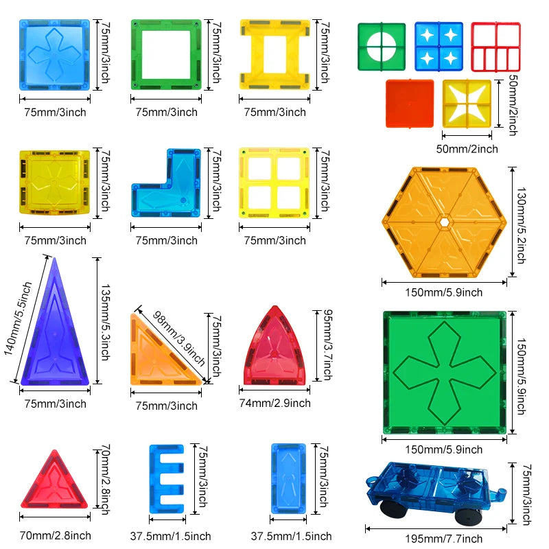 Magnetic Building Blocks STEM Educational Magnet Toys Building Strongest Magnetic Tiles