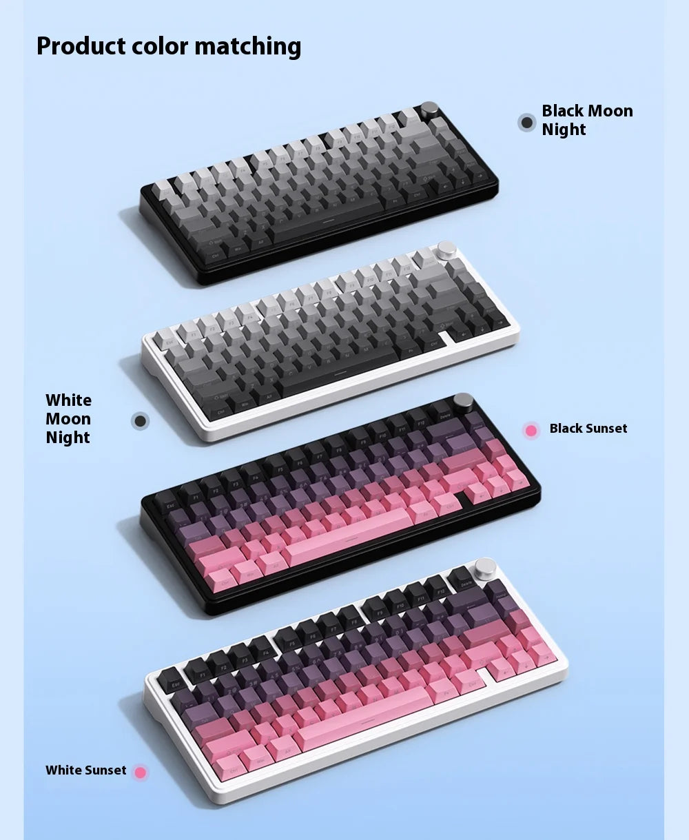 M75 Custom Mechanical Keyboard Hot Swappable Wireless Gaming Keyboard DIY