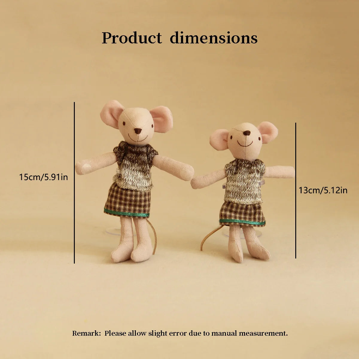 Exquisite Miniature Mouse Dolls in Knitted Outfits with Delicate Micro - Furniture,