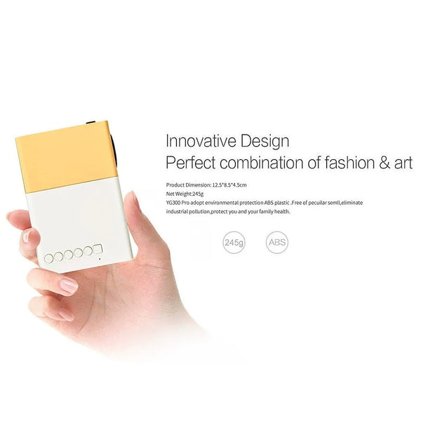 CatVision YG300 1080P Mini Projector 100 ANSI Lumens LCD LED 1500:1 Contrast 1GB RAM/6G