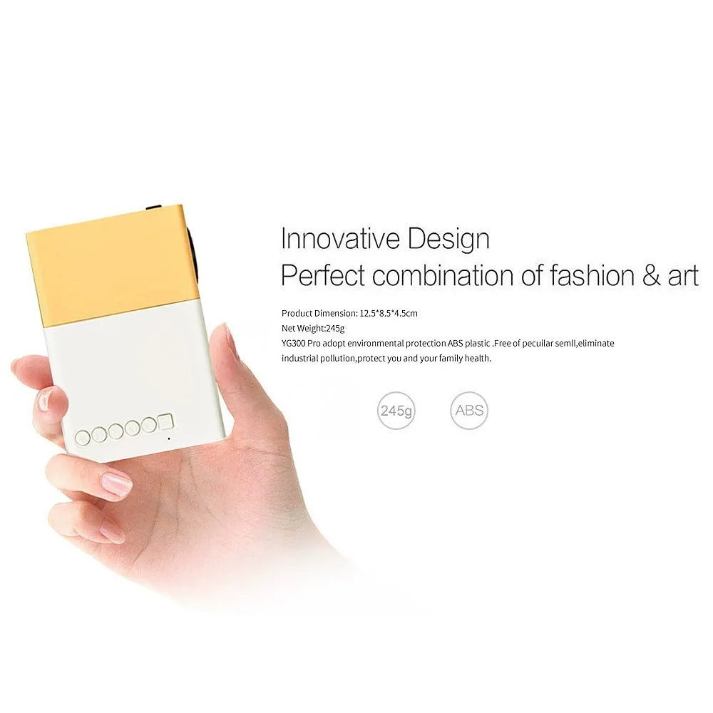 CatVision YG300 1080P Mini Projector 100 ANSI Lumens LCD LED 1500:1 Contrast 1GB RAM/6G