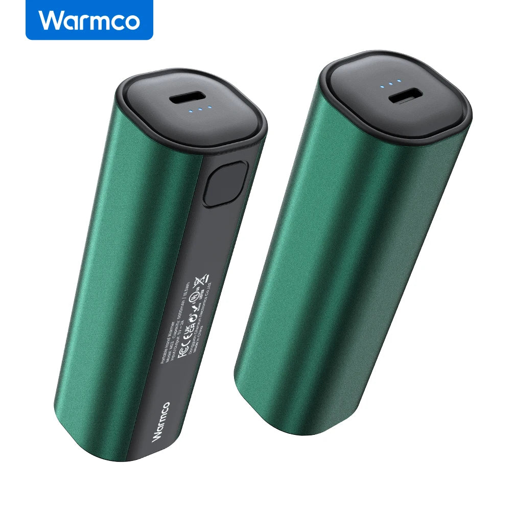 Warmco M02 Mini Heaters USB Hand Warmers 2 Pack 5000mAh Portable Magnetic Electric Hand
