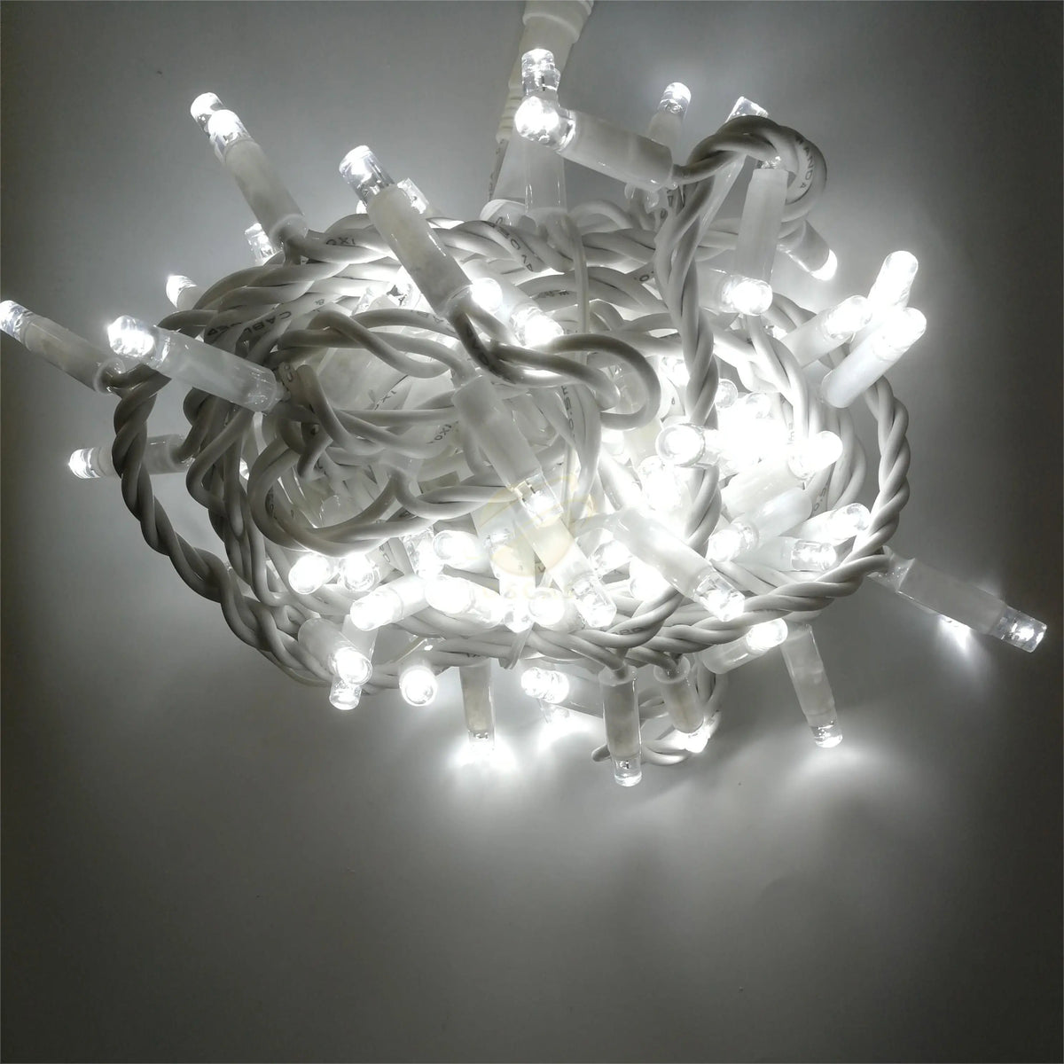 White Cable IP65 Waterproof 10m 100leds Rubber Cable Outdoor Christmas LED String Light