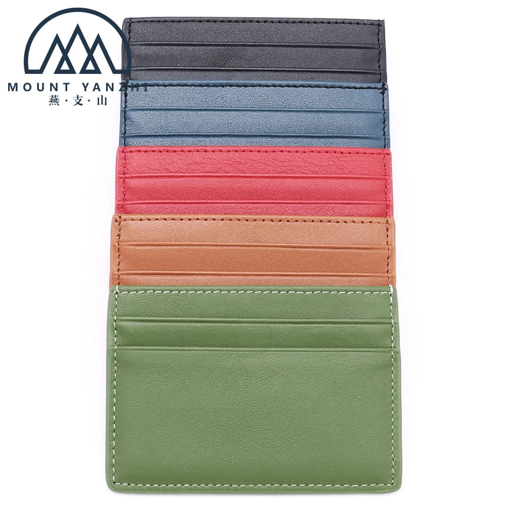 Luxury Minimalist Slim Wallet Genuine Leather RFID Blocking ID Credit Business Card