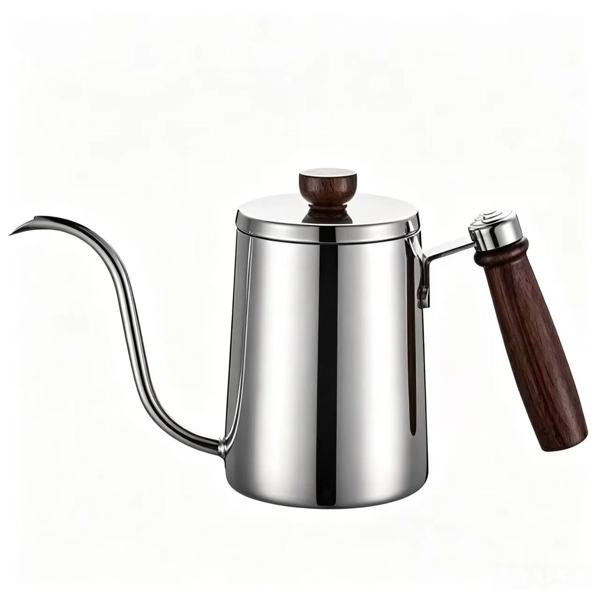 600ML 304 Stainless Steel Gooseneck Pour Over Kettle Long Thin Spout Wooden Handle Drip