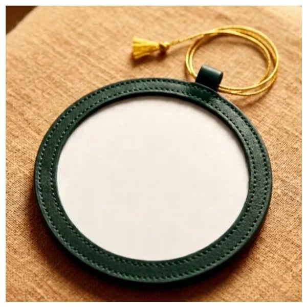 PU Needlepoint Self Finishing Round Leather Ornament Christmas Ornaments Needlepoint Self (Pack of 2)