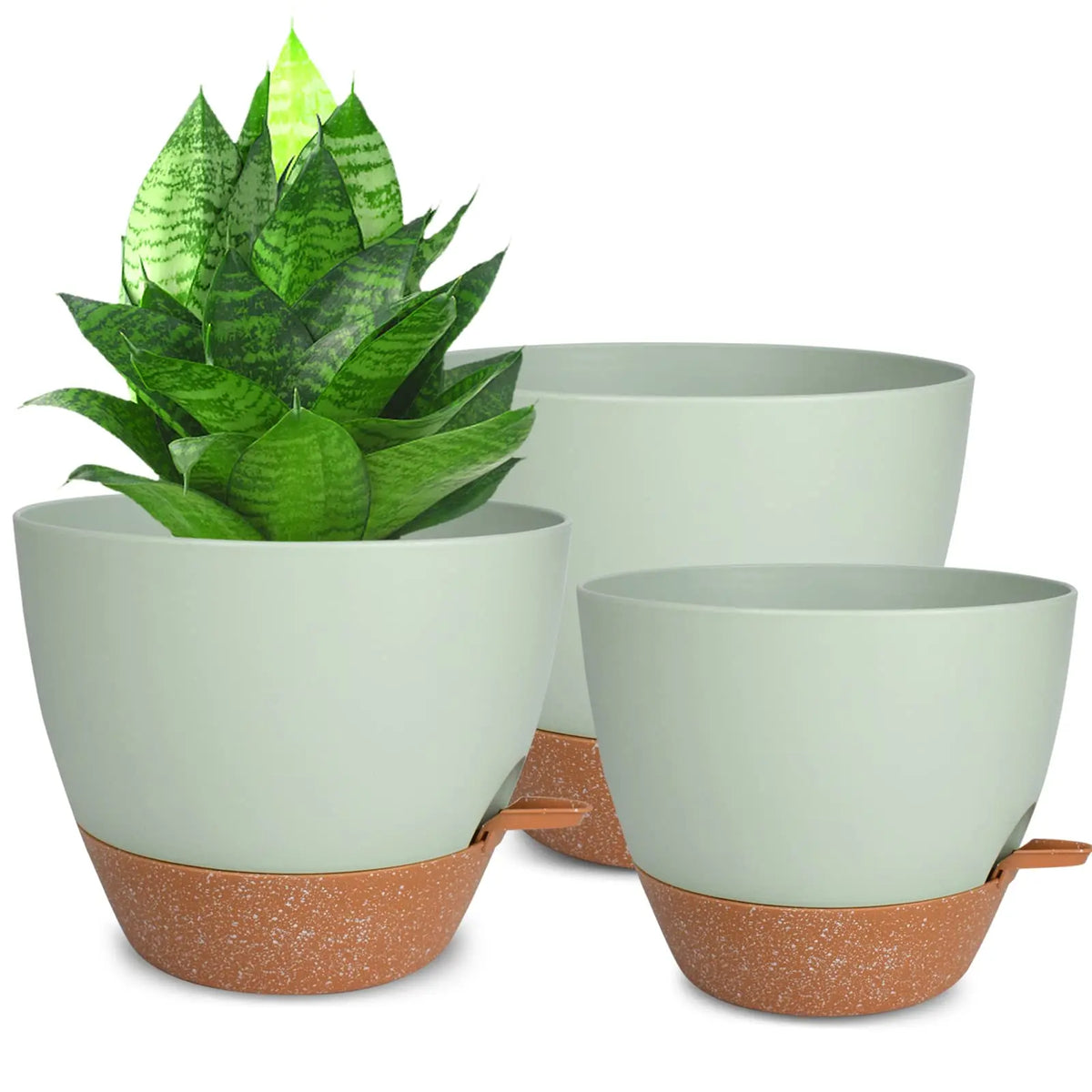 10/9/8 Inch Self Watering Plant Pots with Drainage Hole, Plastic Planters Flower Pots